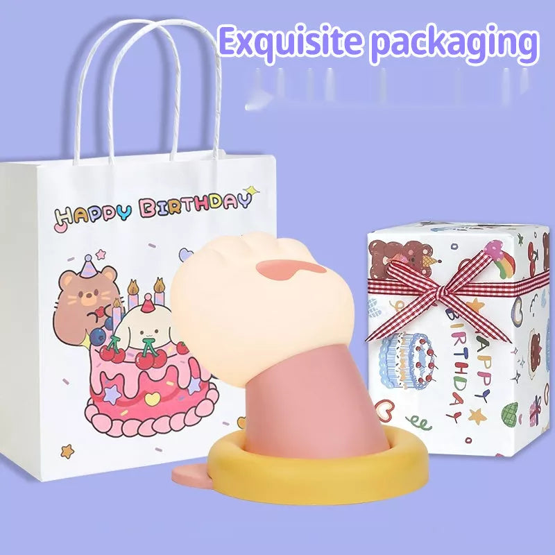 Cat Paw Desk Lamp with 3 Brightness Levels, Dimmable and Rechargeable