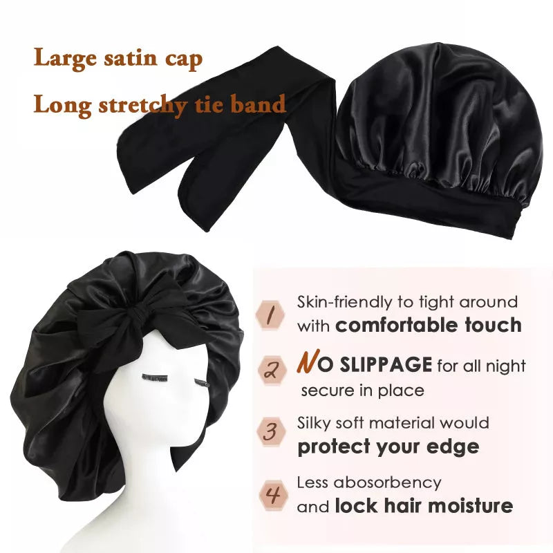 Silk Bonnet for Sleeping with Double-Layer Protection