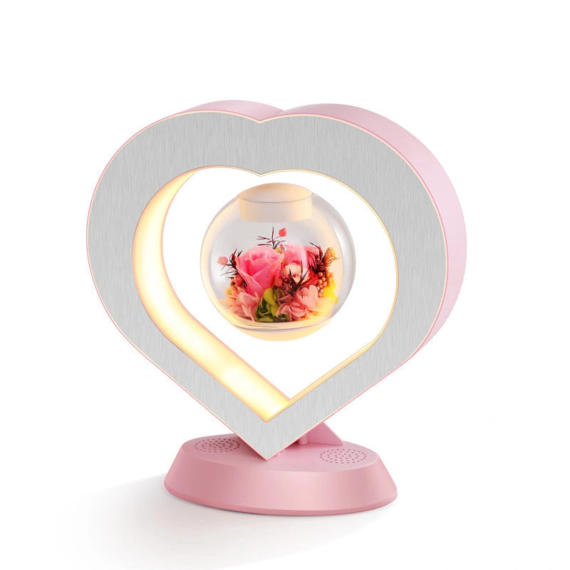 Magnetic Levitation LED Night Light with Eternal Flower Design