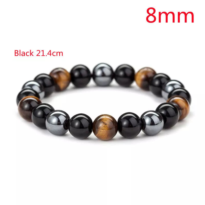 Hand-Woven Tiger Eye Stone Bracelet with Anti-Fatigue Benefits