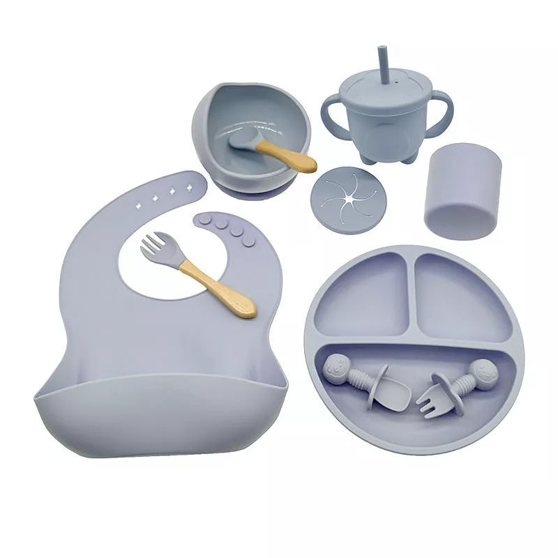 Baby Feeding Silicone Tableware Set in 10 Vibrant Colors