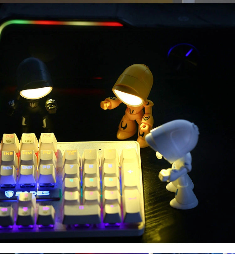 Mini LED Hero Robot Table Lamp with Adjustable Arms and 360° Rotating Head