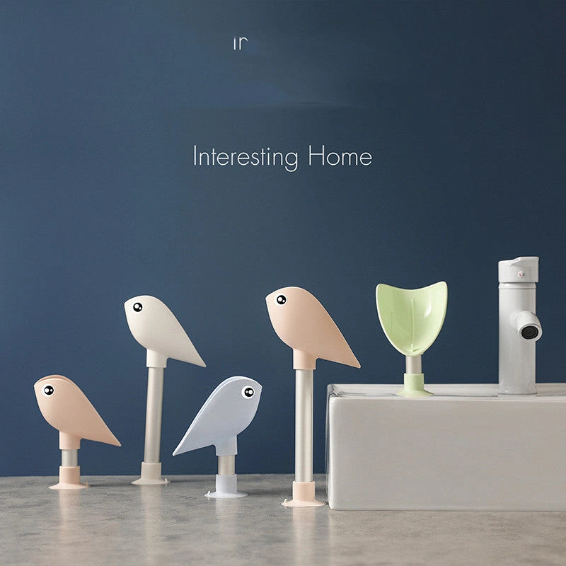 Bird-shaped Soap Box with Self-draining Design and Silicone Suction Cup