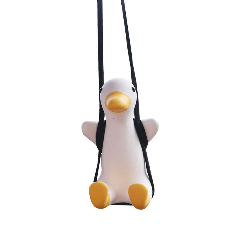 Cute Anime Little Duck Swing Car Pendant for Rearview Mirror Decoration