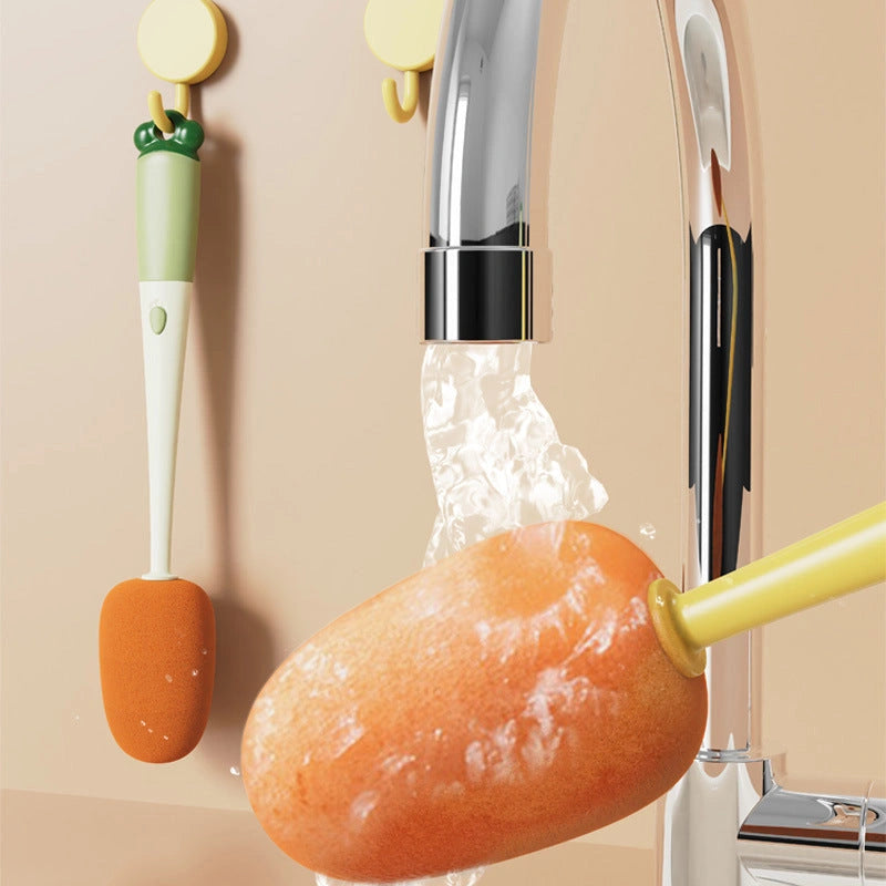 3-in-1 Multifunctional Cleaning Brush with Long Handle and Carrot Design
