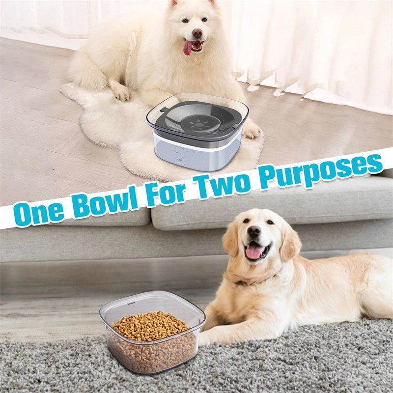 70oz Large Capacity Spill Proof Dog Water Bowl with Visible Water Level
