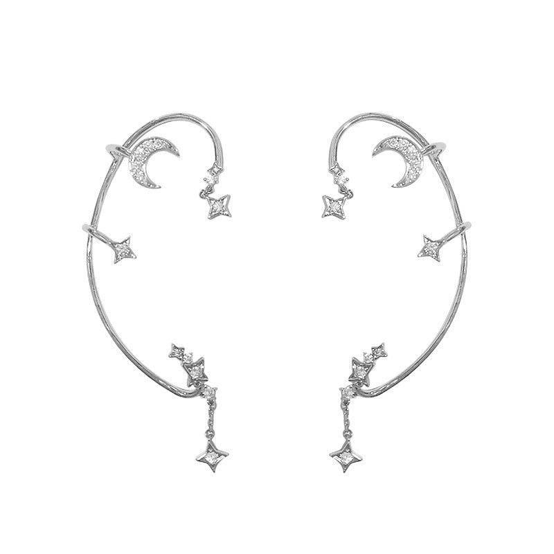 Butterfly Design Non-Pierced Earrings with Chain Link Feature