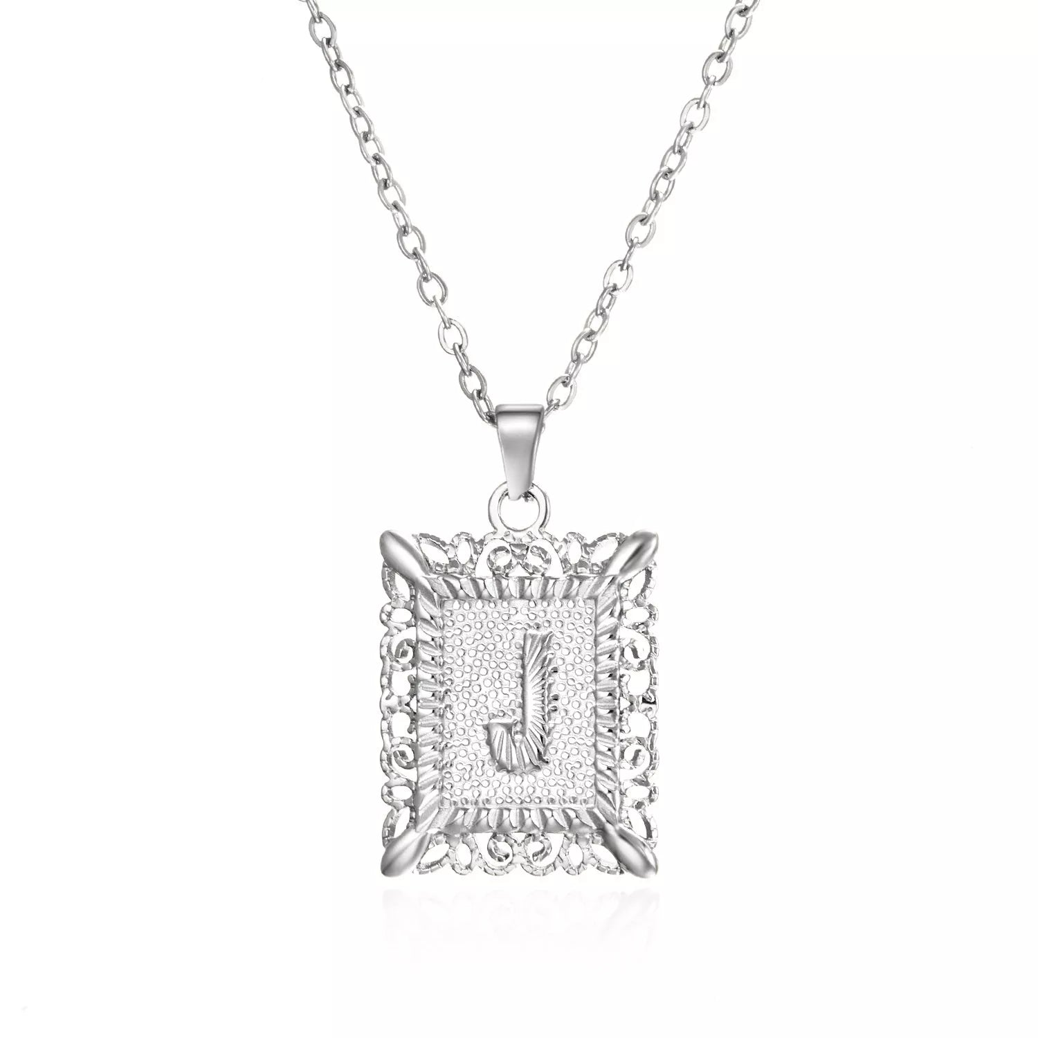 Gold or Steel Initial Letter Necklace with 26 Alphabet Options