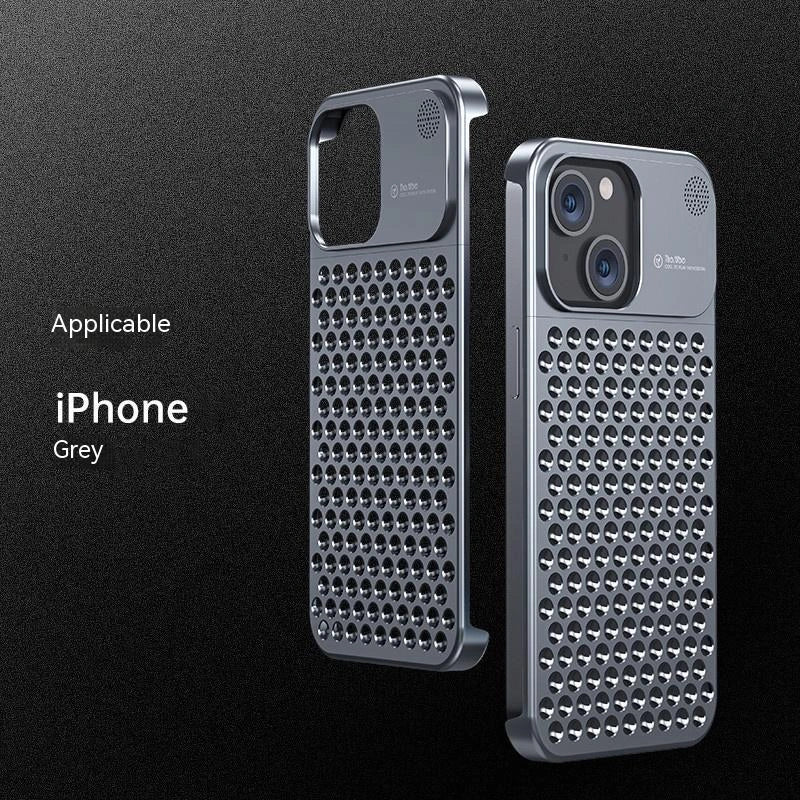 Aluminum Alloy Phone Case with Hollow Heat Dissipation for iPhone Models