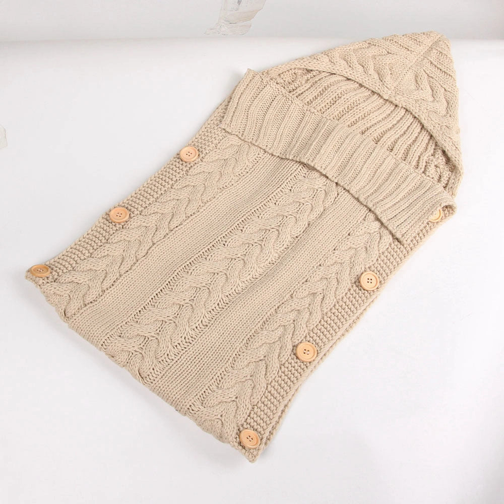 Newborn Knit Sleeping Bag for Autumn and Winter, 70x35cm