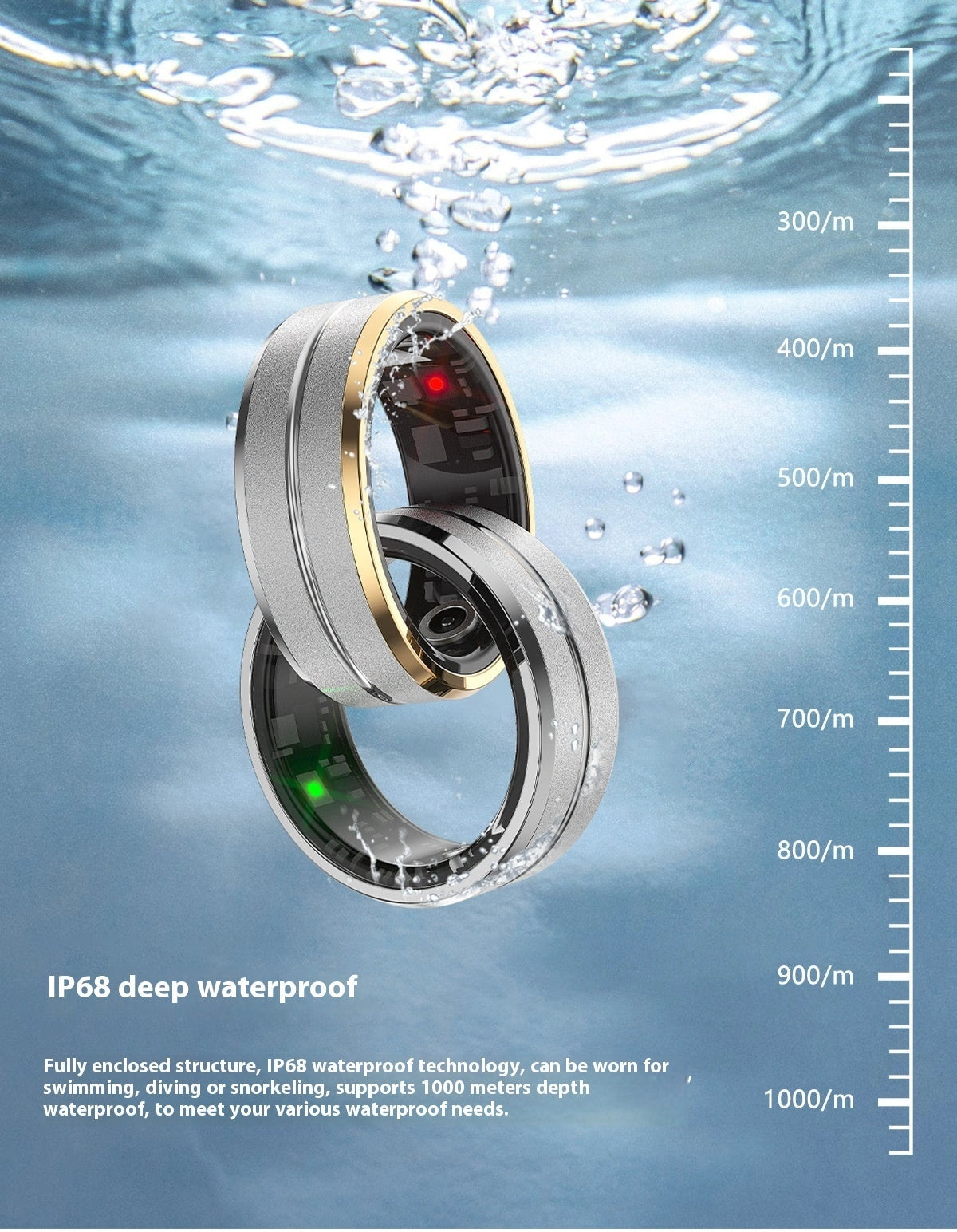 2024 Smart Ring with Heart Rate & Blood Oxygen Monitoring