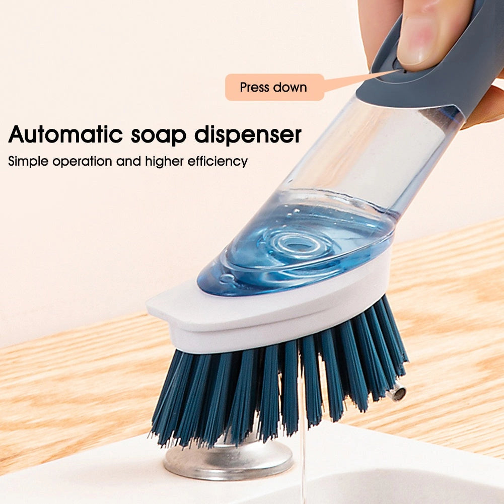 Multifunctional Dish Brush with Soap Dispenser and Non-Slip Grip