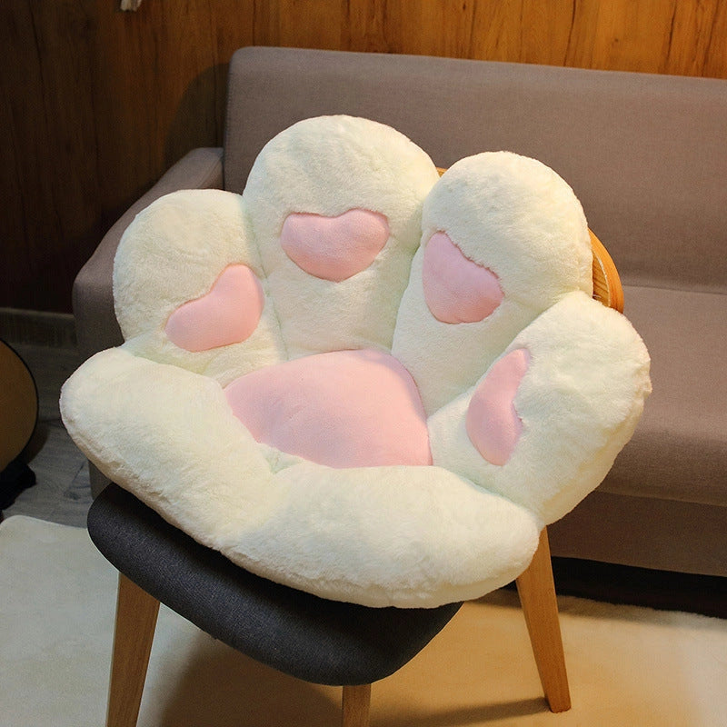 Cat Paw Plush Chair Cushion with Soft Cotton Cover and Fiber Filling