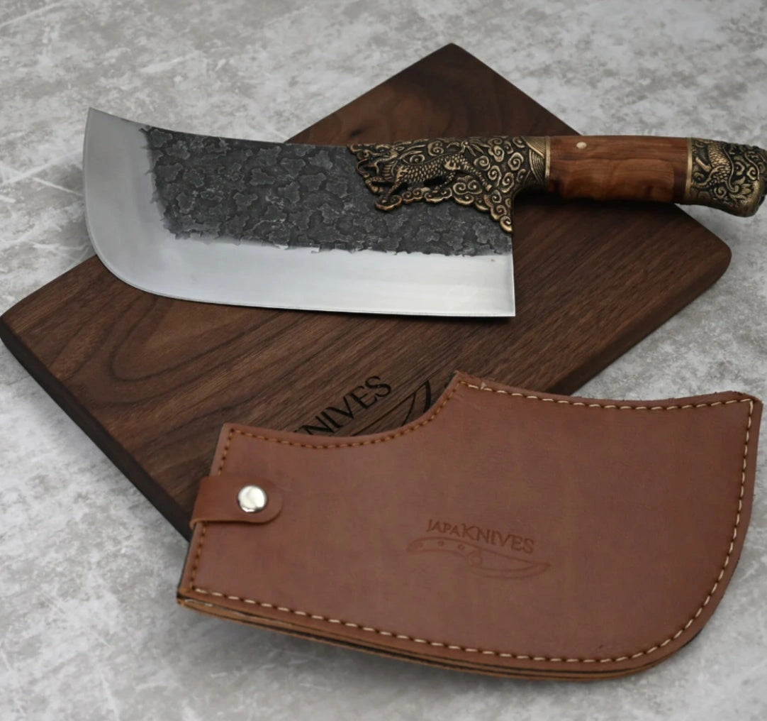 Antique Style Hand-forged Kitchen Knife with 7cr17mov Steel Blade