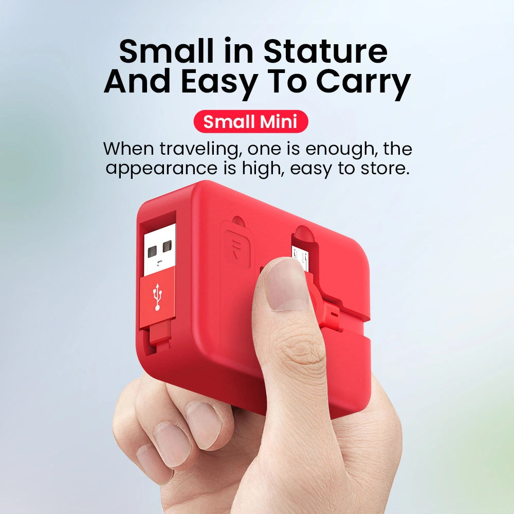 4-in-1 Retractable USB Cable with Phone Stand and Storage Box