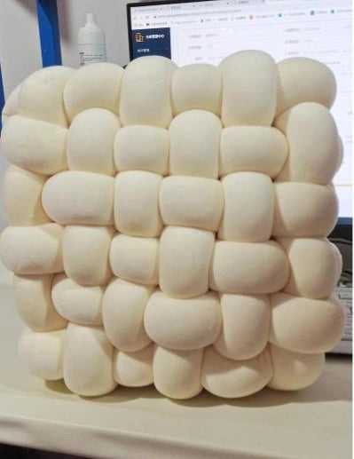 Creative Home Woven Square Plush Cushion with Novel Weaving Design