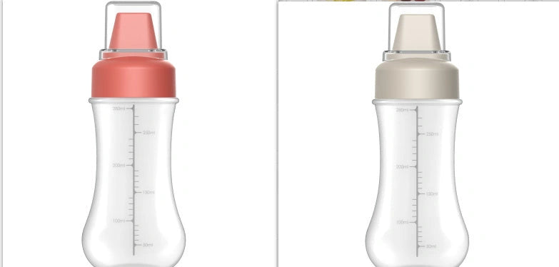 Five-hole Scale Squeezing Sauce Bottle with Lid for Precise Kitchen Use