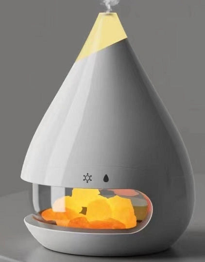 Flame Humidifier with Aromatherapy, Night Light, and Air Purification