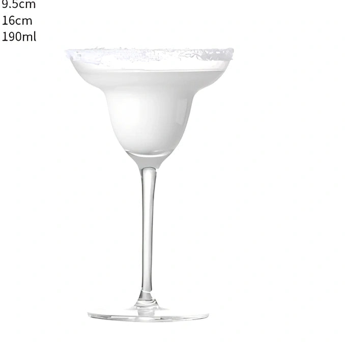 Creative transparent lead-free glass cup with seamless flat base for cocktails, 210ml capacity