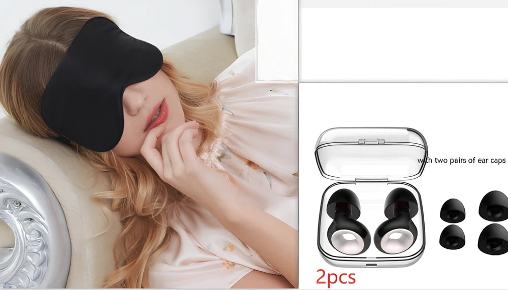 Double-sided mulberry silk eye mask in navy blue, 20.5x10.5cm size with adjustable elastic band, 30g weight