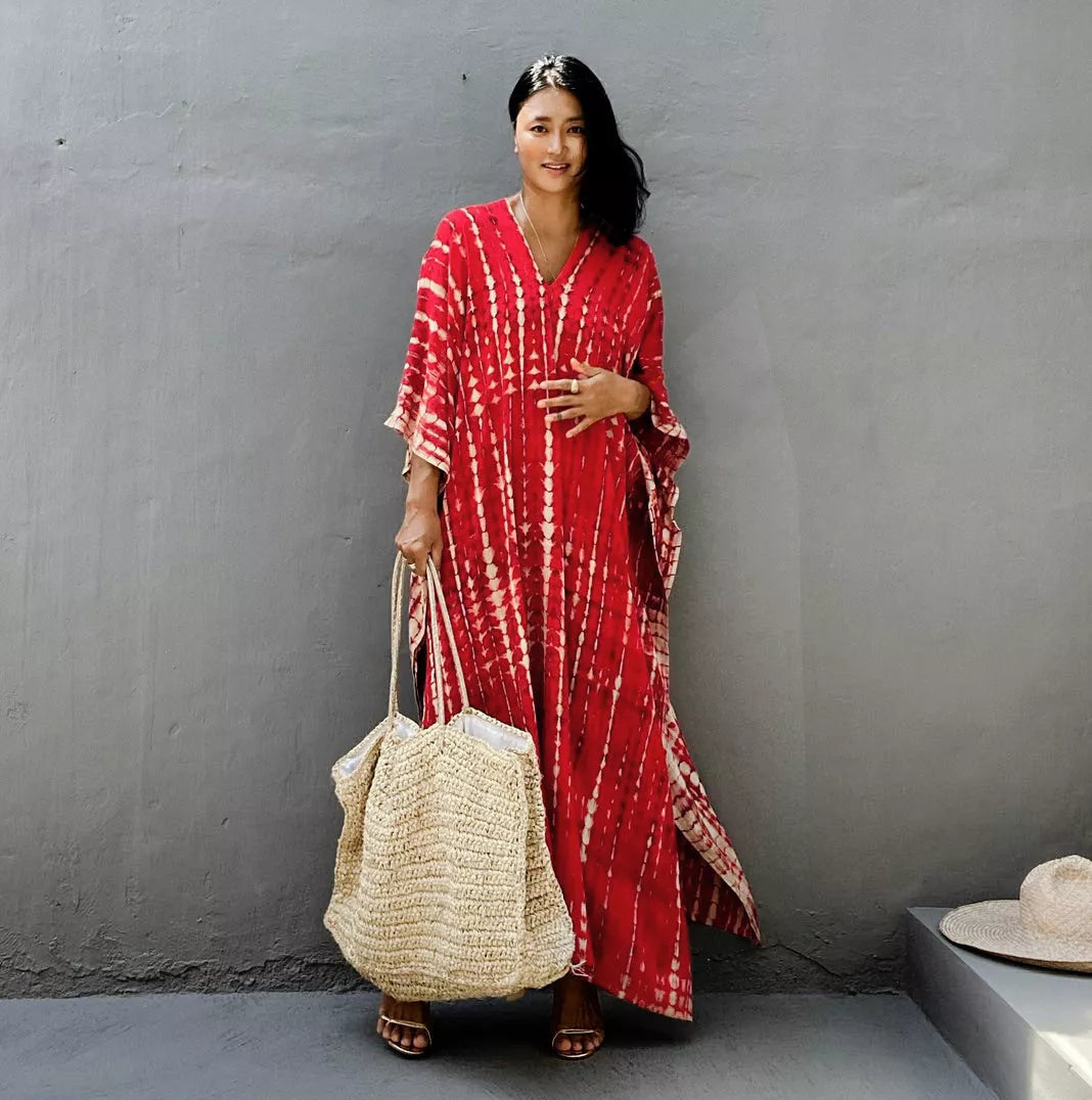 Cotton Beach Cover-up Robe Dress with Multiple Color Options