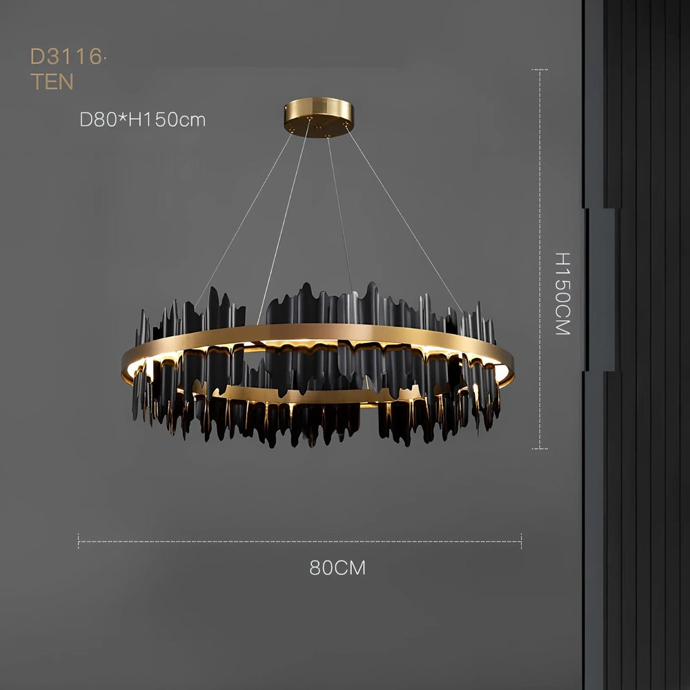 Italian minimalist iron pendant lamp with organic glass shade in black finish, adjustable height mechanism