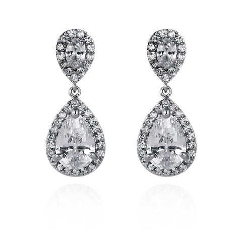 Amalia Simulated Diamond Wedding Earrings
