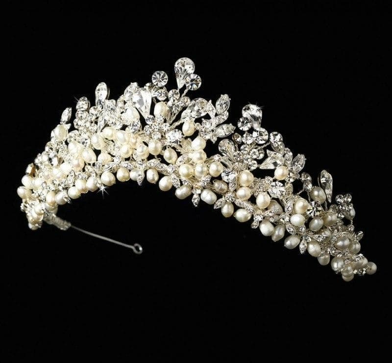 pearl wedding tiaras