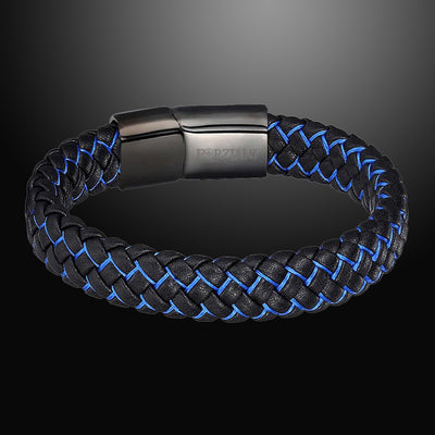 Nitro Blue Woven Leather Bracelet – Forziani