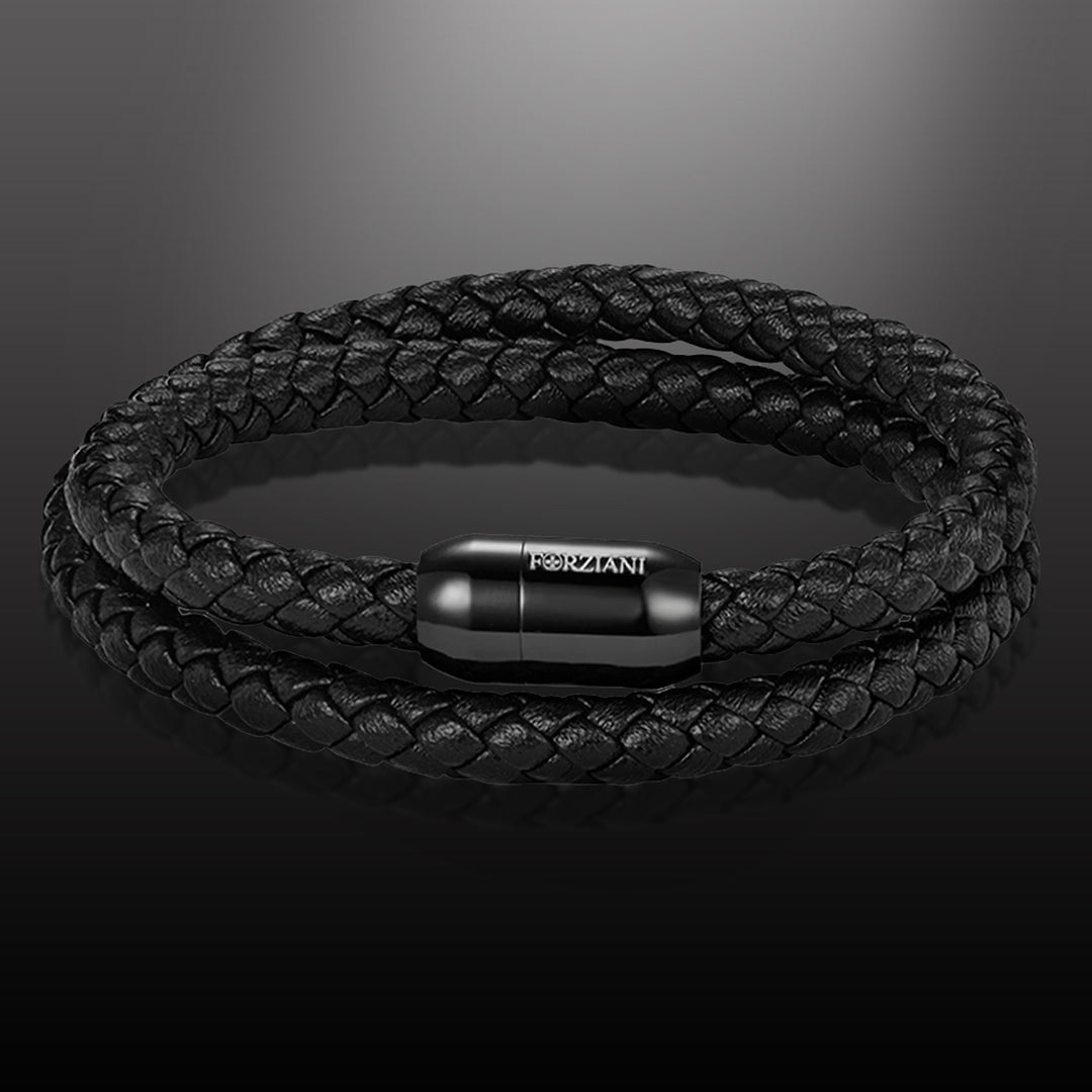 Ouroboros 'Eternity Snake' Leather and Steel Bracelet – Forziani