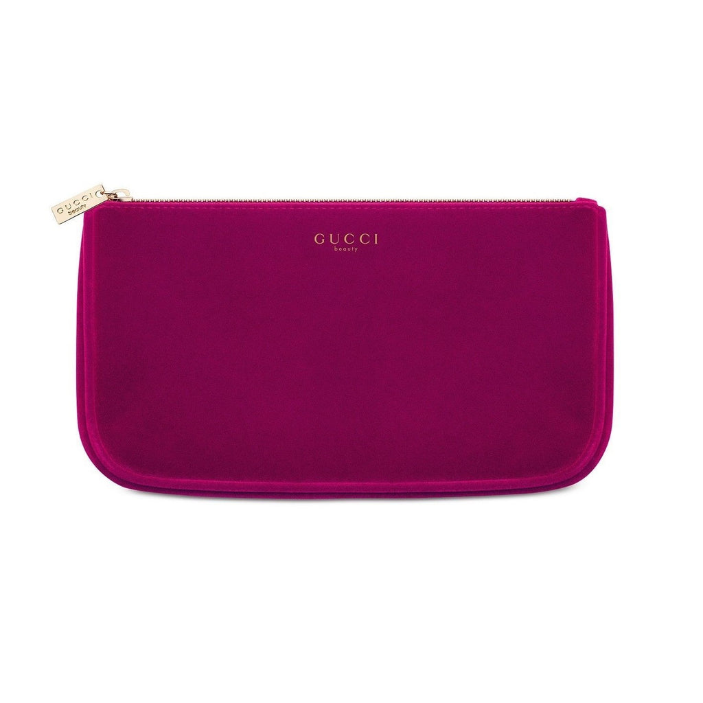 Gucci Burgundy Velvet Makeup Cosmetic Bag Travel Pouch – Look Incredible