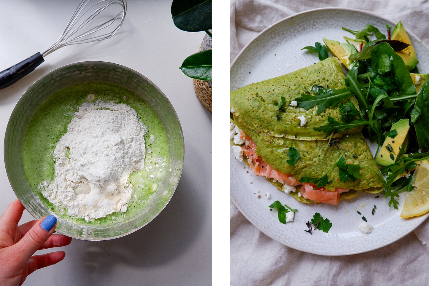 Spring green pancakes