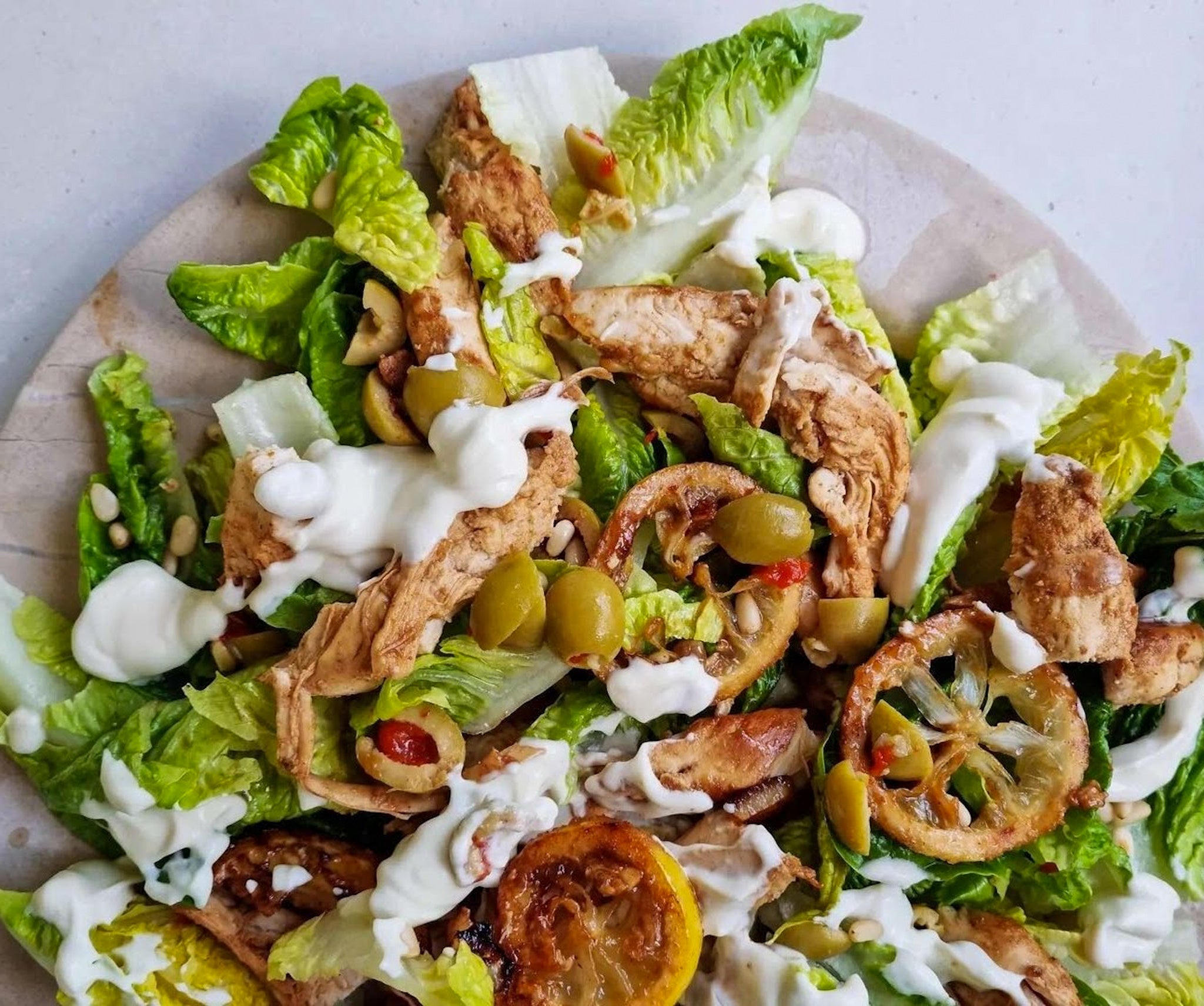 Lemon chicken tray bake salad recipe