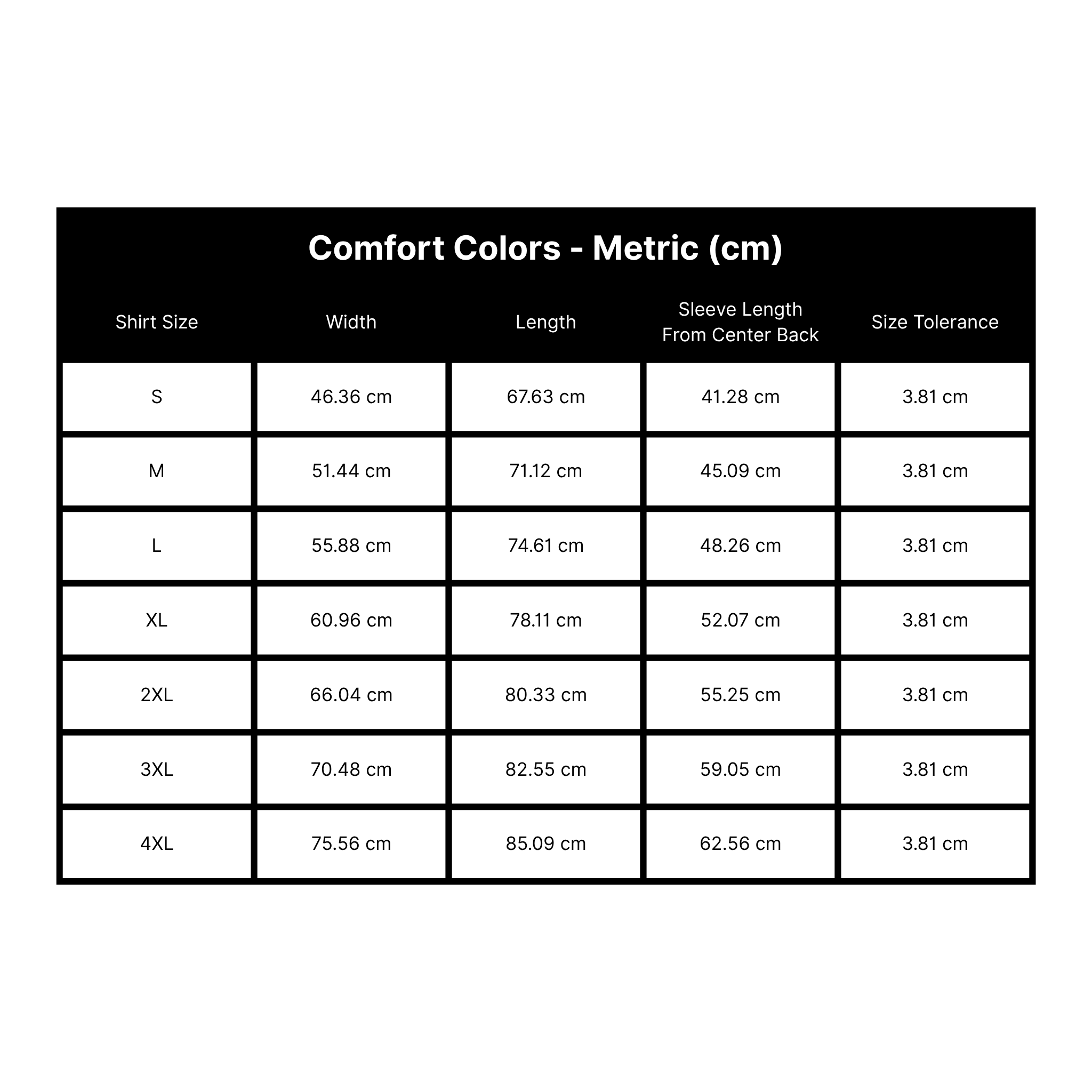 Comfort Colors 1717 Metric