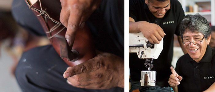 Craftsmen working on shoes