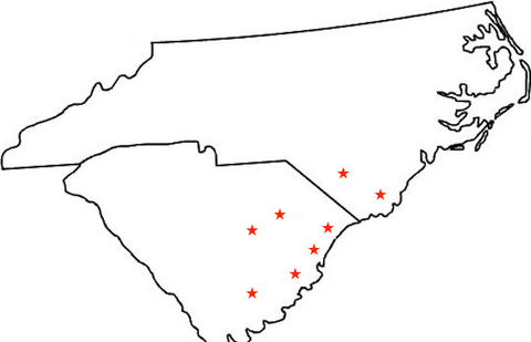 Tomlinson's Locations in South Carolina and North Carolina