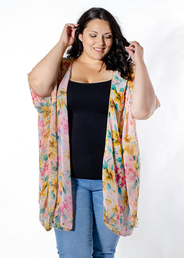 Trendy Plus Size Tops | Rowen Chiffon Cardigan | SWAK Designs