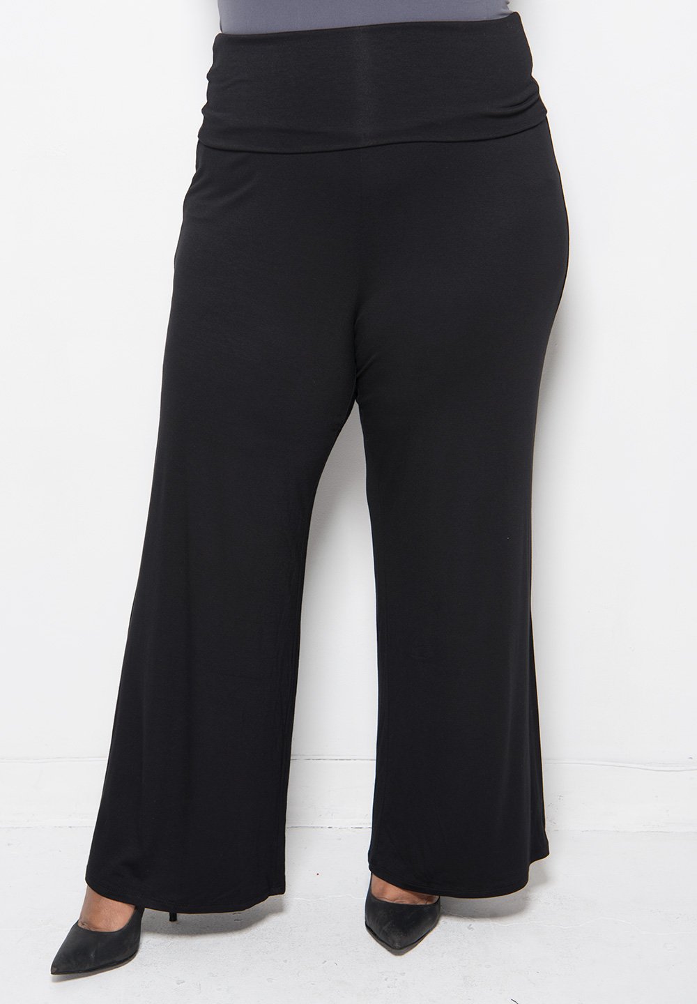 Super Stretchable Plus Size Bottoms | Perfect Palazzo Pants in Eggplant ...