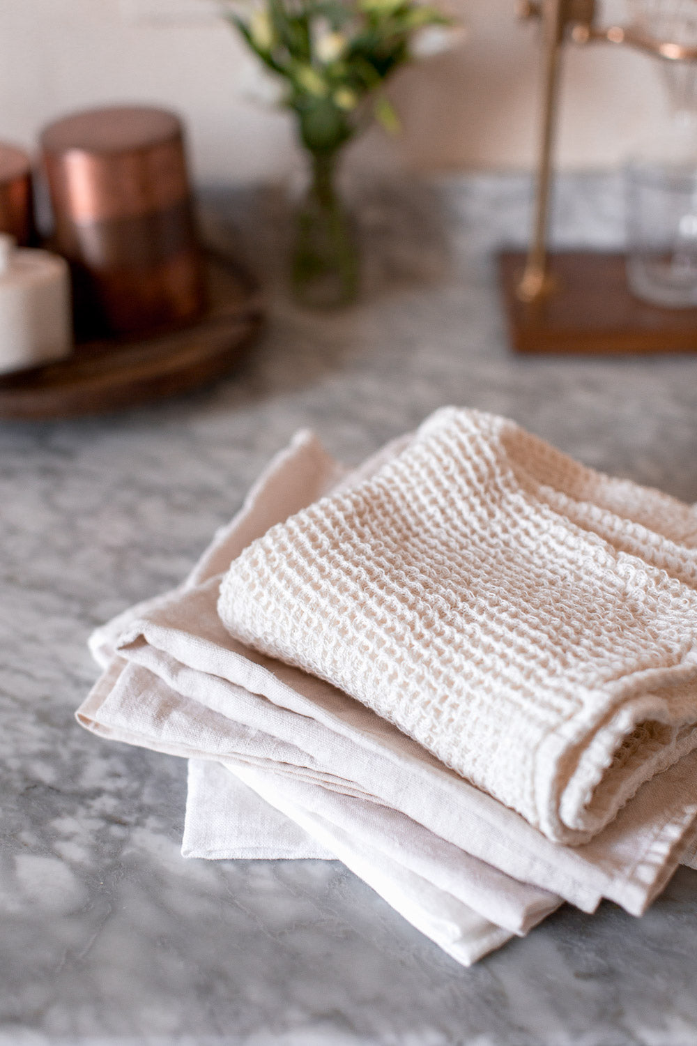 handmade organic cotton waffle towel 