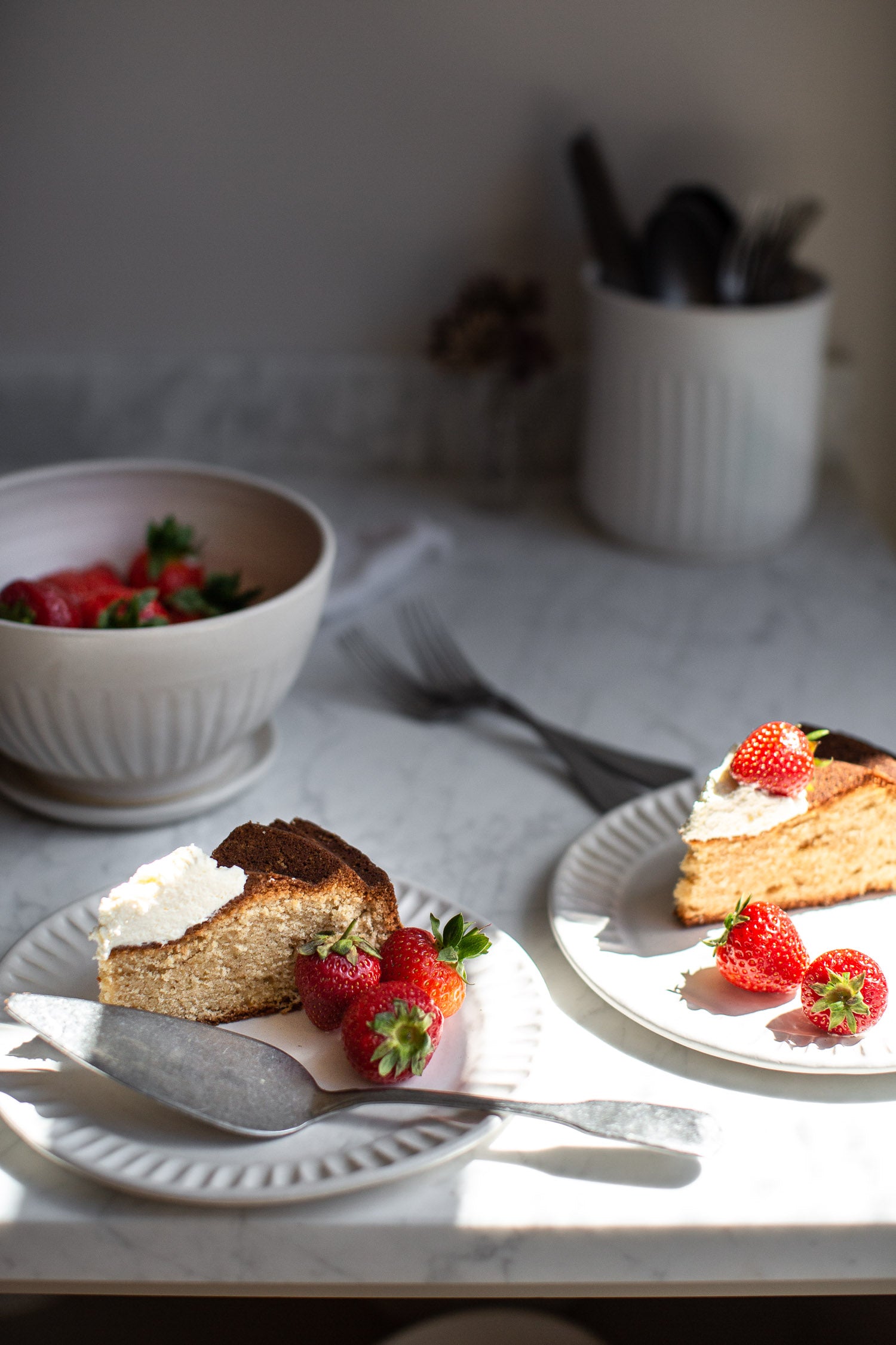 handmade fluted cake plates 