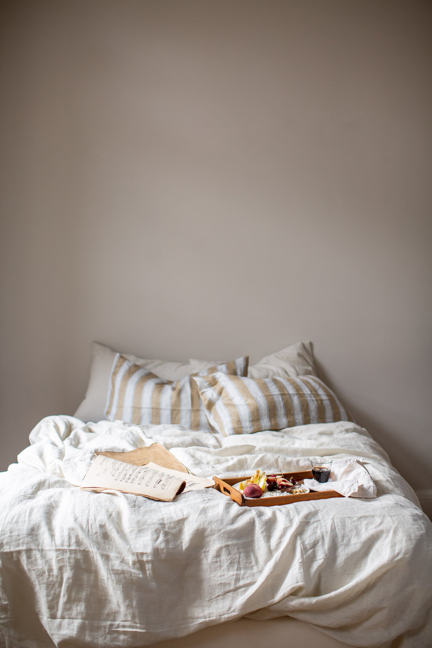 Belgian linen bedding in natural colour