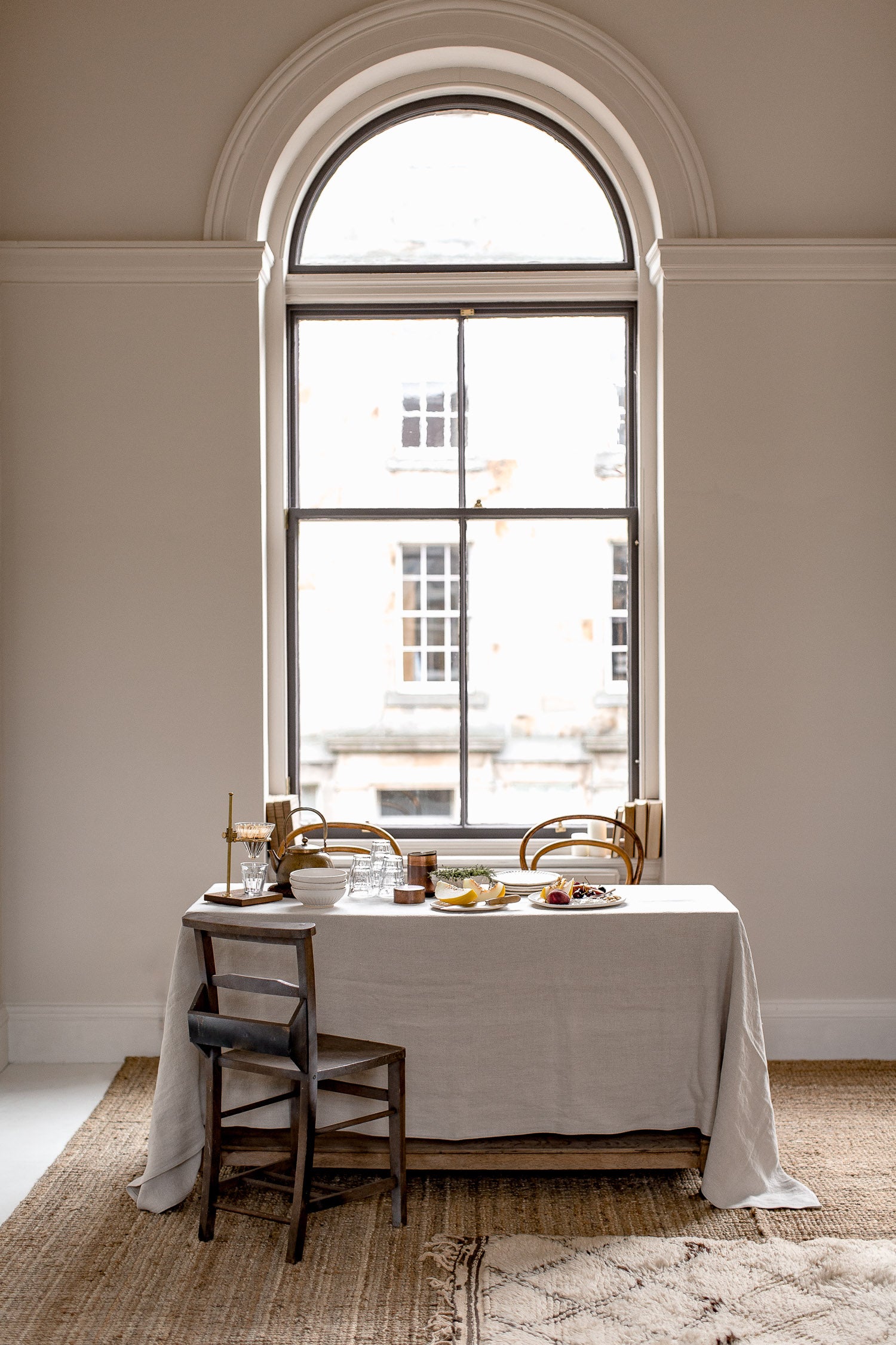 Belgian linen tablecloth in natural flax linen