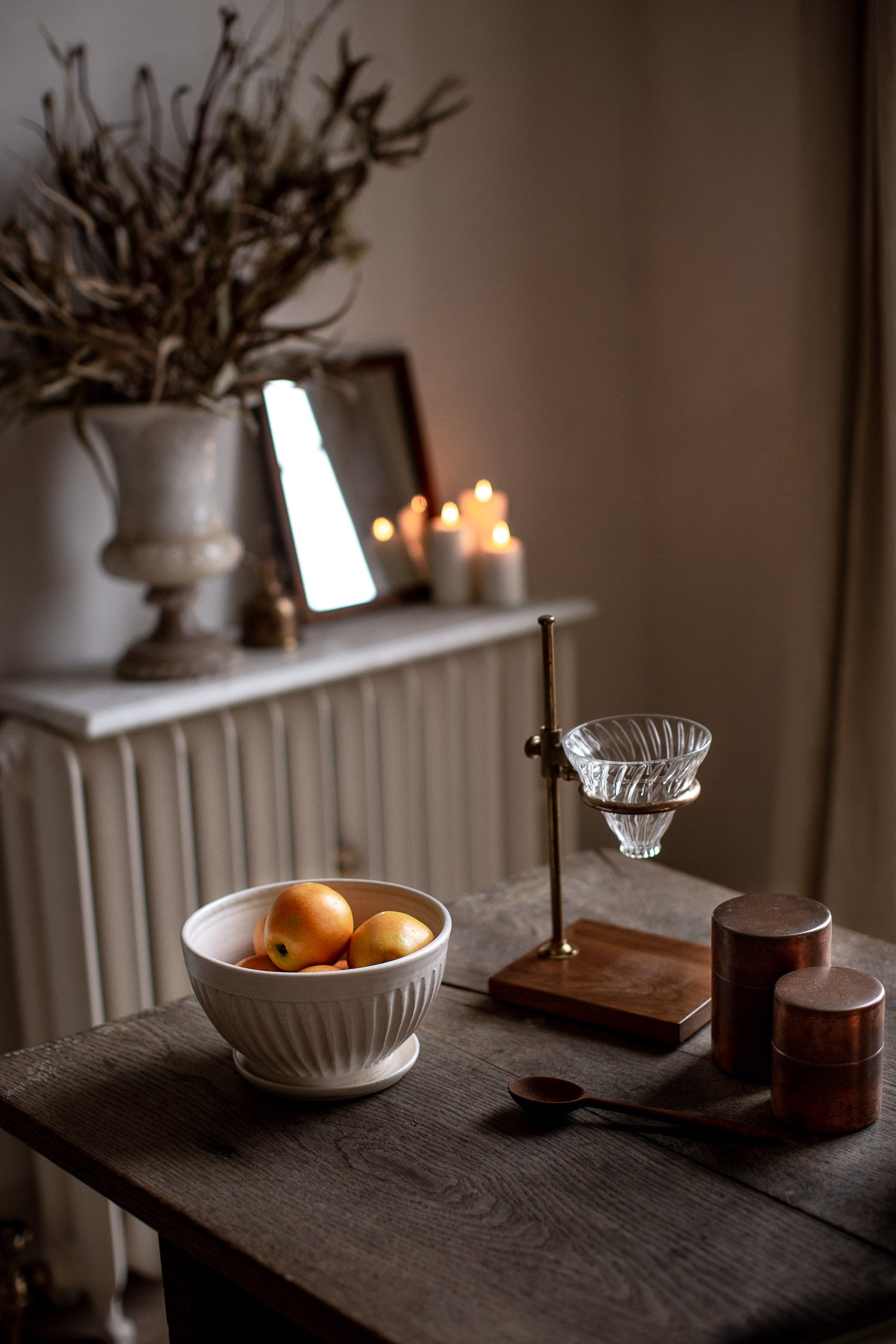 handmade ceramic fluted fruit bowl 