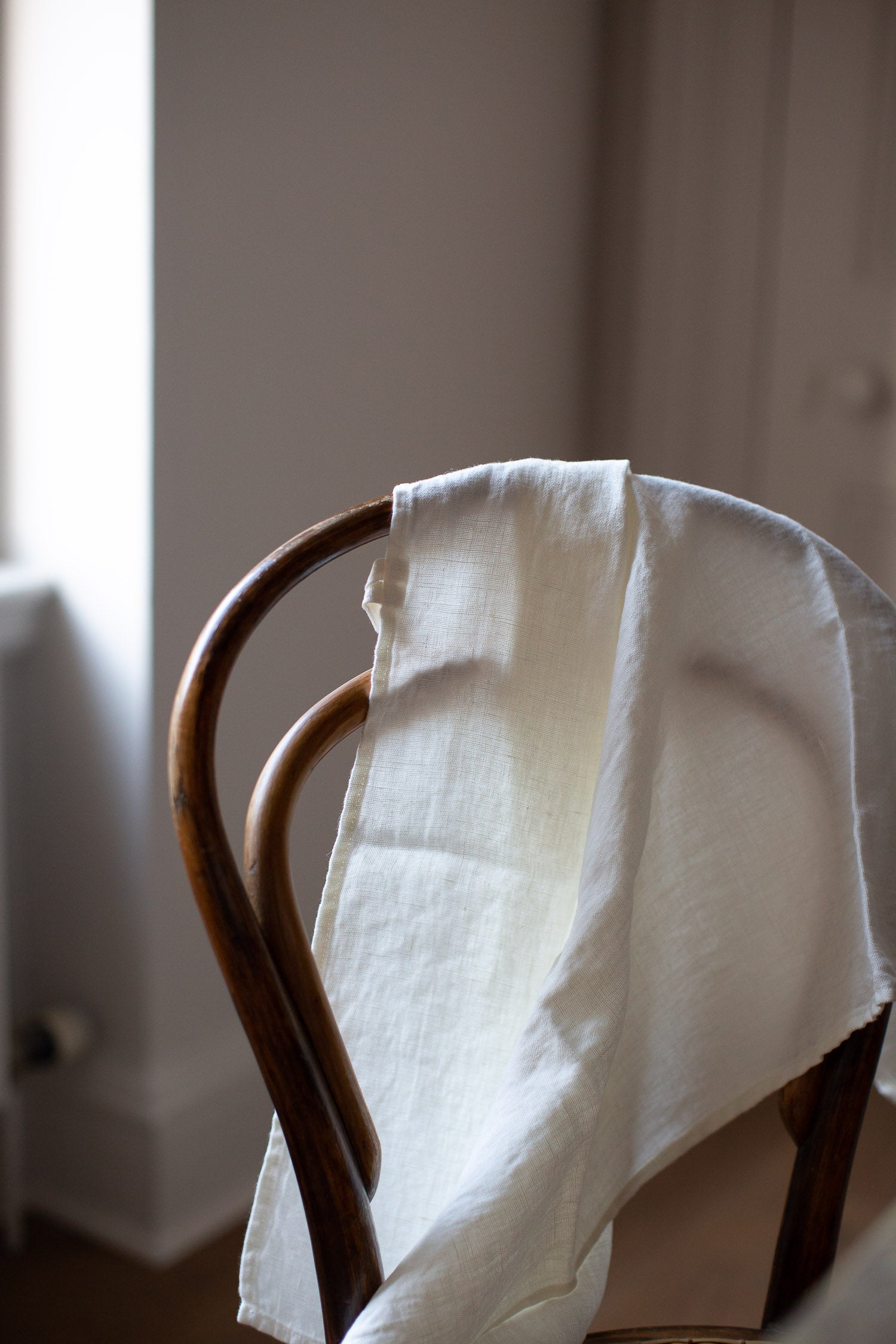 handmade off-white linen kitchen towel