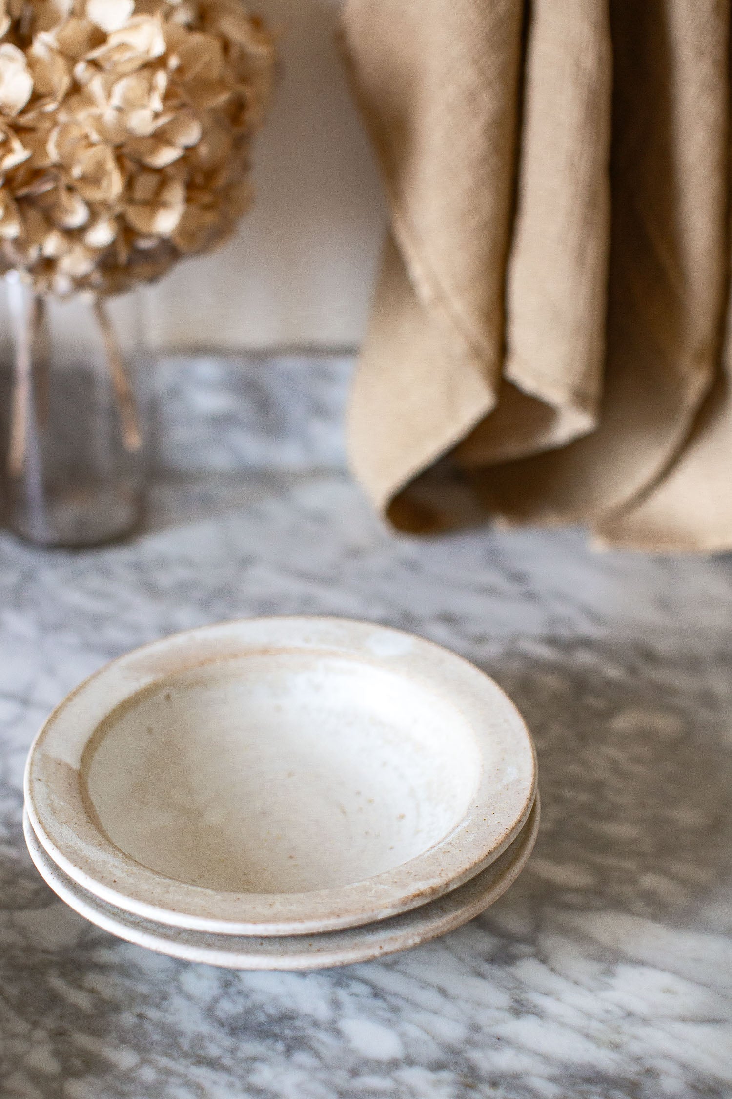 handmade speckled stoneware soup bowl