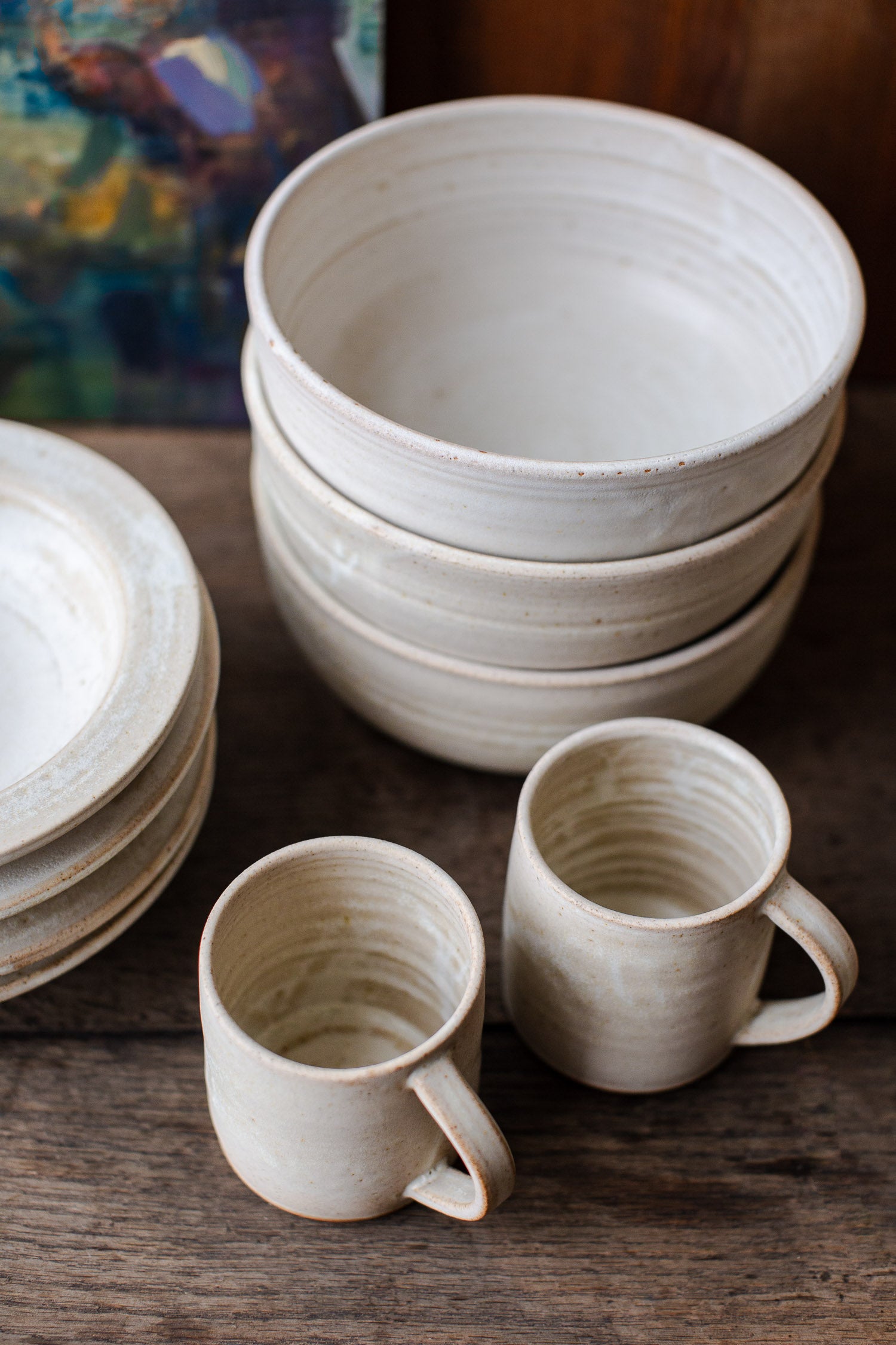 handmade stoneware mugs