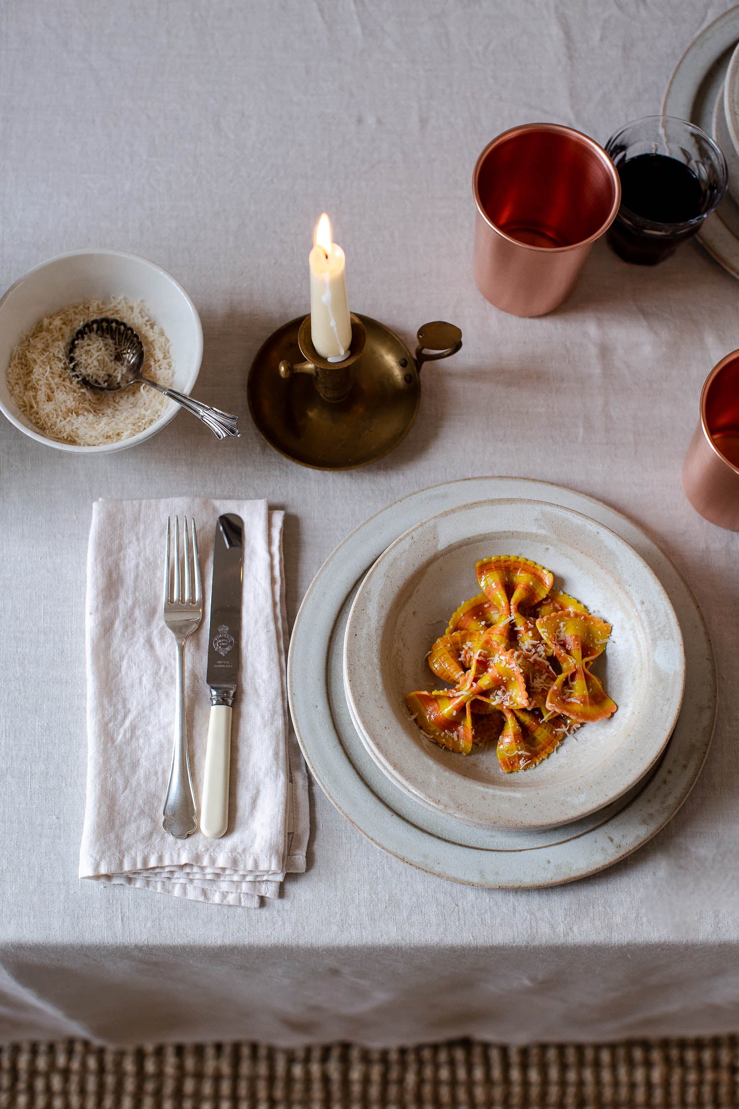 handmade soft muted colour ceramic dishes