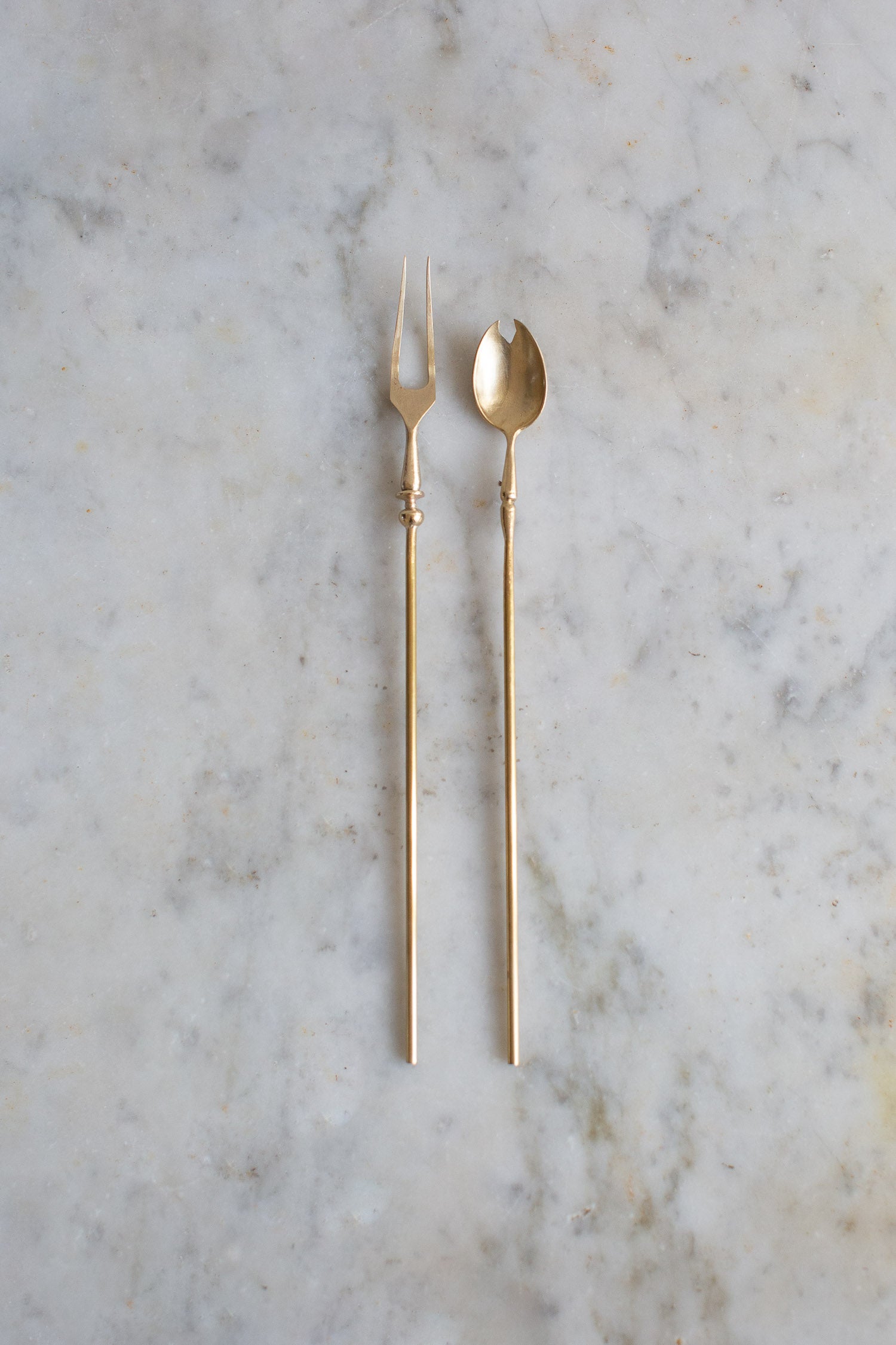 handmade brass fork and spoon
