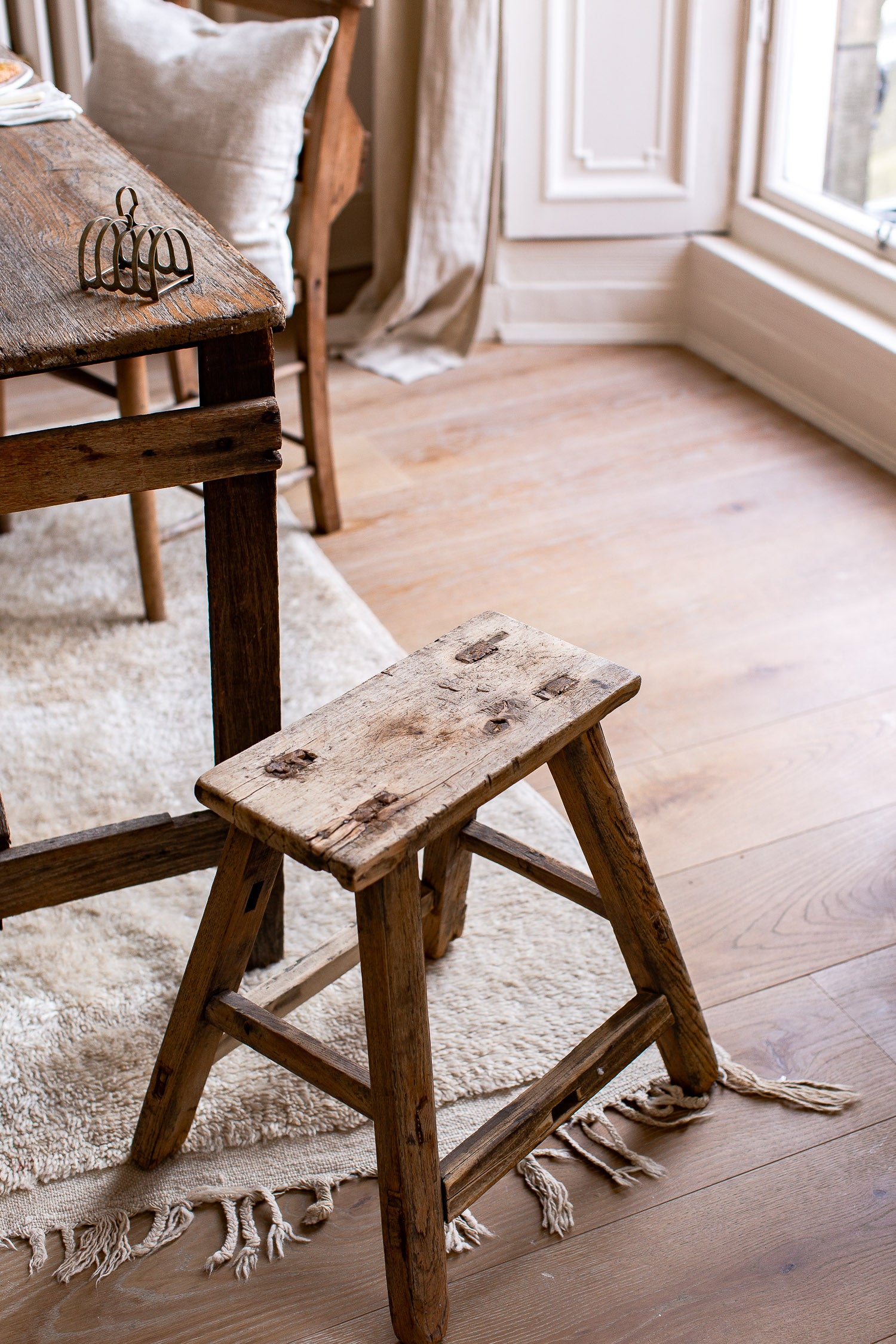 vintage elm stool UK