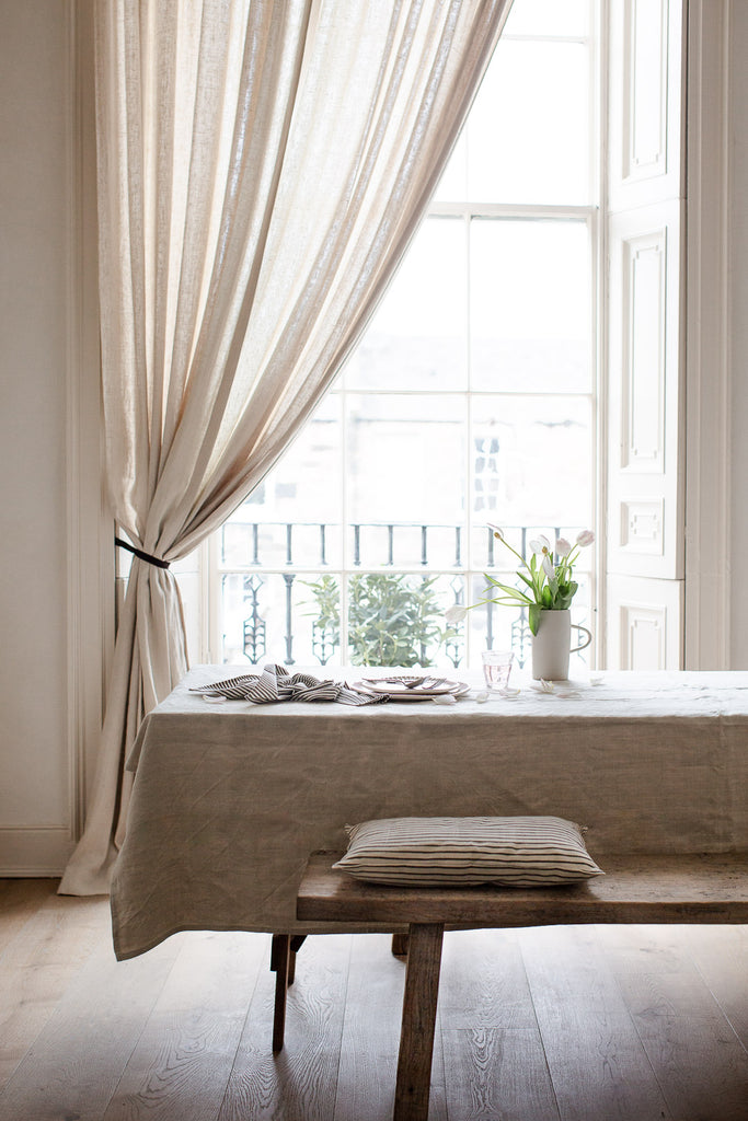 calming natural dining room with big window 